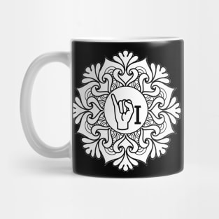 Letter i - ASL, American Sign Language gift - Mandala Mug